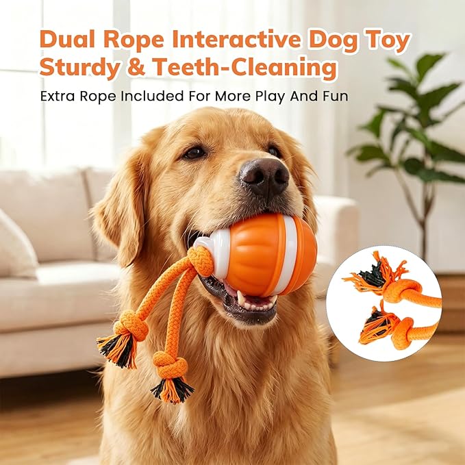 Dog Toys, Interactive Dog Toys, Automatic Interactive Dog Ball, 3 Modes Motion Activated Dog Balls for Medium Large Dogs, Type-C Rechargeable & Bite-Resistant, Keep Pets Busy for Small Large Breeds