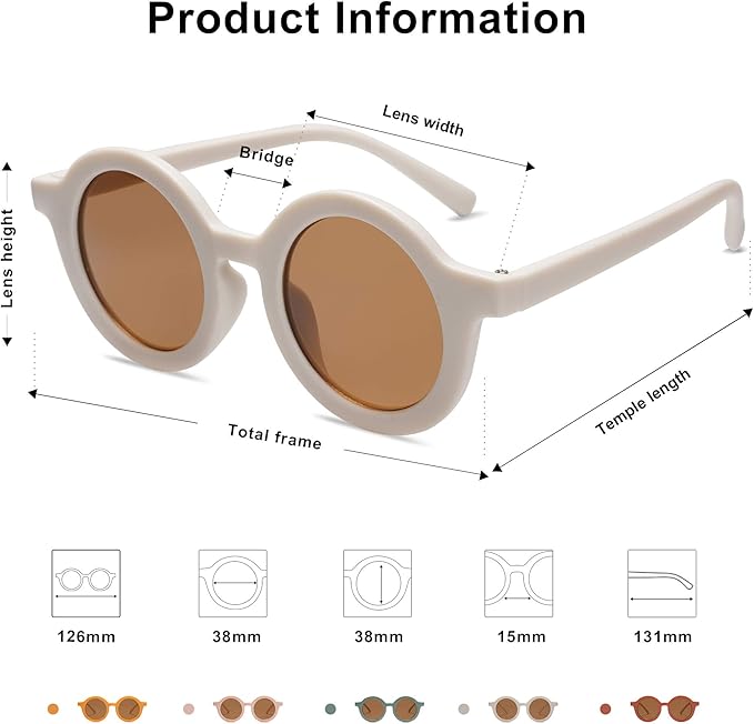 SOJOS Cute Round Polarized Sunglasses for Kids Girls Boys UV400 Protection De Sol Gafas Beach Holiday