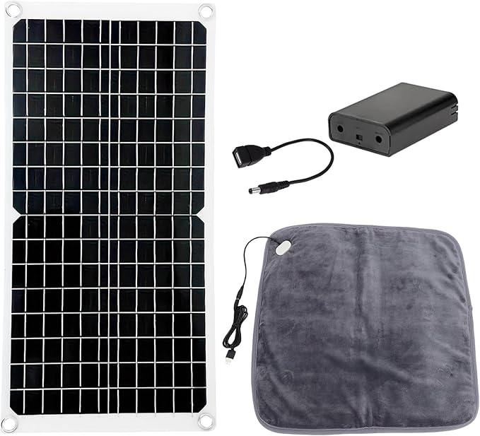 Solar Powered Pet Heating Mat, Monocrystalline Silicon, Self Warming Pad for Dogs and Cats Outdoor Indoor Use, Ideal for Winter Kennels