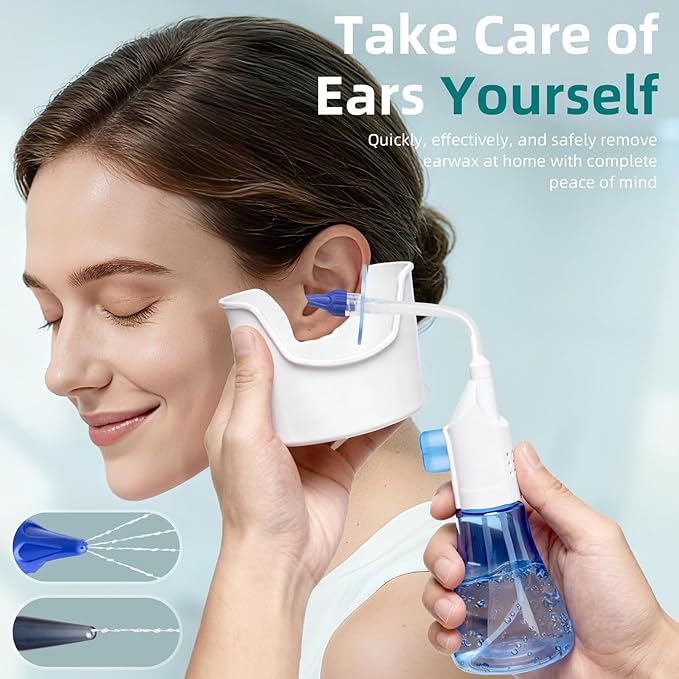 QISXROVY Ear Wax Removal Tool, Ear Cleaning Kit, Safe Ear Irrigation Flushing System for Adults & Kids, Large (50pcs accs), Transparent