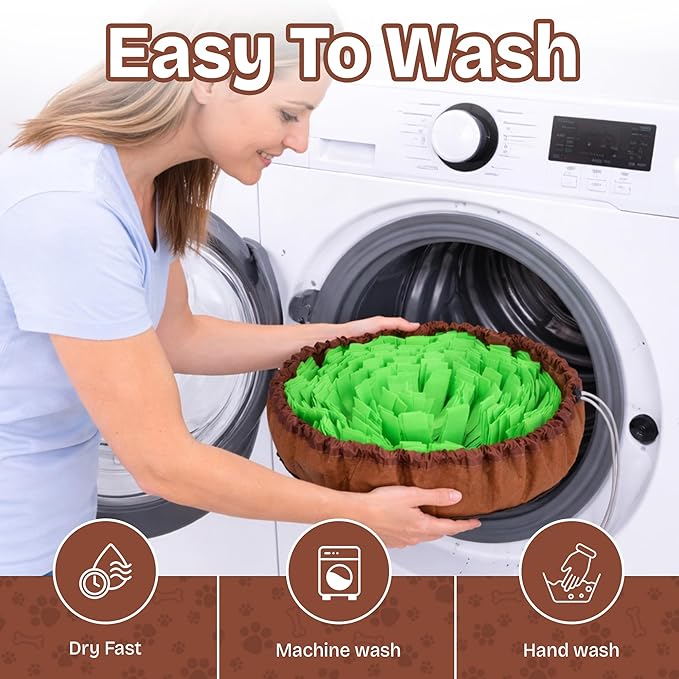 Snuffle Mat for Dogs | Travel-Friendly & Durable Dog Sniff Mat | Encourages Foraging, Mental Stimulation, Slow Eating | Interactive Dog Activity Mat for Puppies & Adult Dogs (Green)