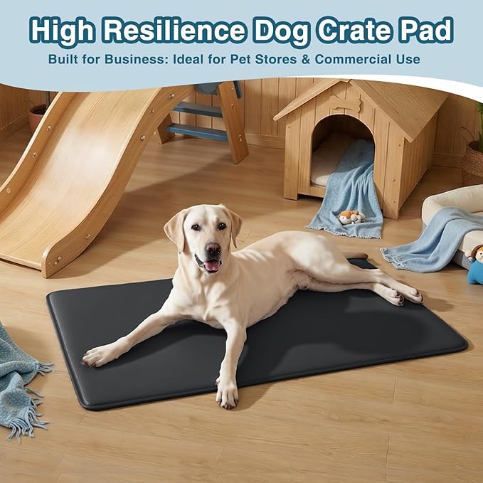 Large Dog Crate Pad Bed, Waterproof Pet Bed for Large Dogs, Outdoor Pet Bed with High Resilience Foam,Wipe Clean & Easy Rinse, Anti Slip 41 inch Black