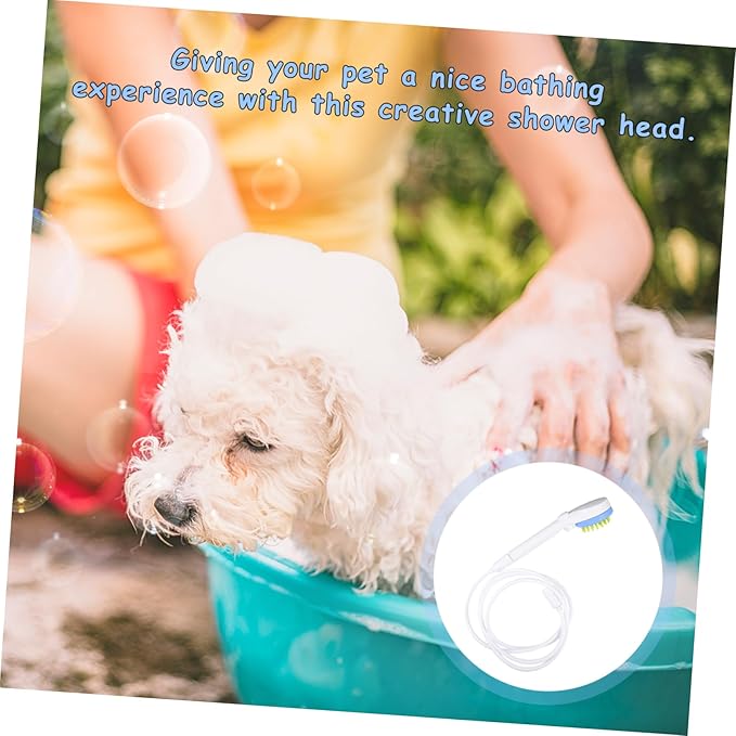 VICASKY Dog Shower Combing Sprayer with Hose Powerful Full Coverage Pet Shower Rinse Brush for Puppies Durable Abs Material Pet Bathing Tool Easy Water Saving Grooming Accessory
