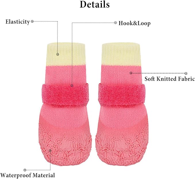 Dog Boots,Dog Paw Protectors Socks for Hot Pavement,Anti Slip Dog Shoes for Hardwood Floors_S(Black)