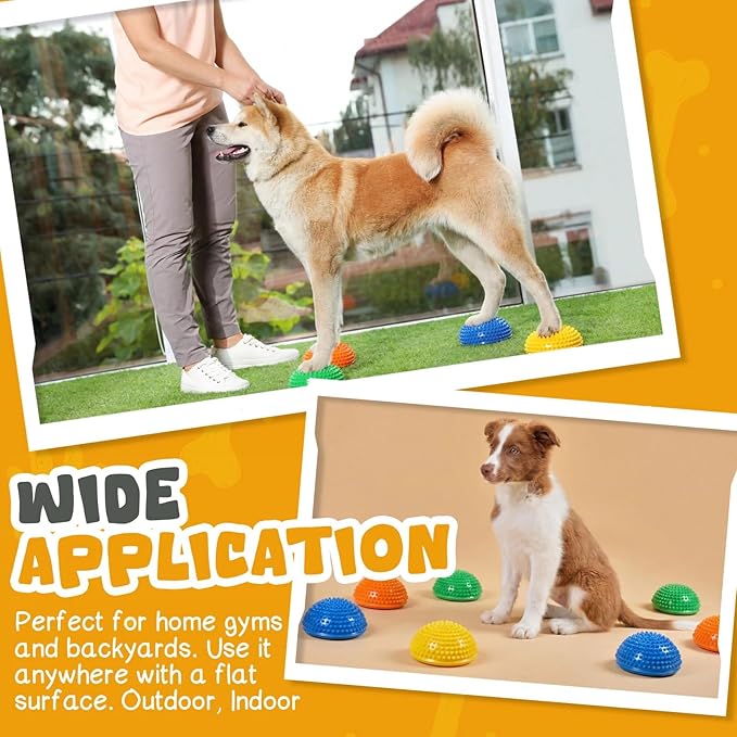 Shappy 8 Pcs Balance Pods for Dog Agility 6.3 x 6.3 x 3.15 Inches Training Platform Dog Exercise Equipment with Pump Pet Workout Tool for Strength, Body Balancing Core, Stability Rehabilitation