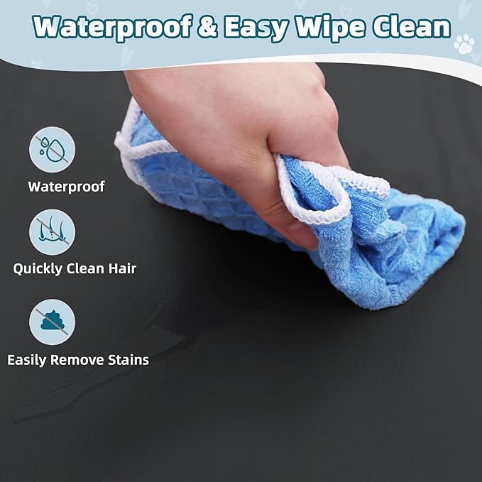 Large Dog Crate Pad Bed, Waterproof Pet Bed for Large Dogs, Outdoor Pet Bed with High Resilience Foam,Wipe Clean & Easy Rinse, Anti Slip 41 inch Black
