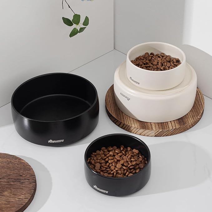 Ceramic Dog Bowl | 5.5inch Dog Bowl, Spill Proof, Non-Slip Pet Feeding Bowl for Small & Medium Breed(16 oz) (Beige, 5.5-8inch)