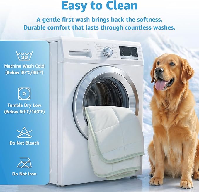 PICK FOR LIFE Cooling Blanket for Dogs, 0.4 Q-MAX Pets Cooling Comforter for Bed Cover, Summer Blanket for Large Dogs Washable, Soft Lightweight Cold Mats for Pet Hot Weather Sleeping (48"×62"/Green)