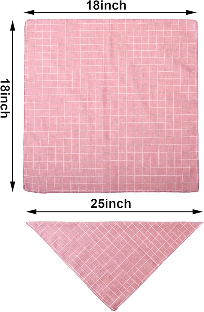 SATINIOR 8 Pieces Dog Bandanas Plaid Dots Spring Dog Bandana Triangle Scarf Soft Washable Adjustable Pet Bib Accessories for Small Medium Large Cats Pets