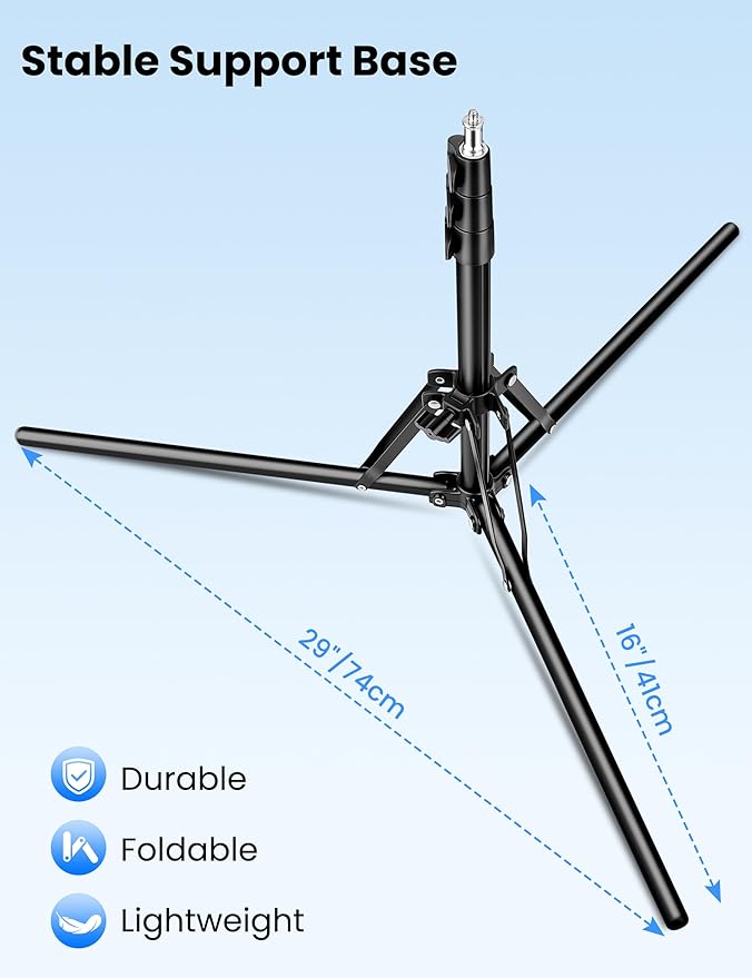 Nineigh Hair Dryer Stand Hands Free, 20-63 Inch Adjustable Hair Dryer Holder with Tripod & Universal Clip, Blow Dryer Stand for Bathroom Salon Home, Perfect for Long Hair & Stylists