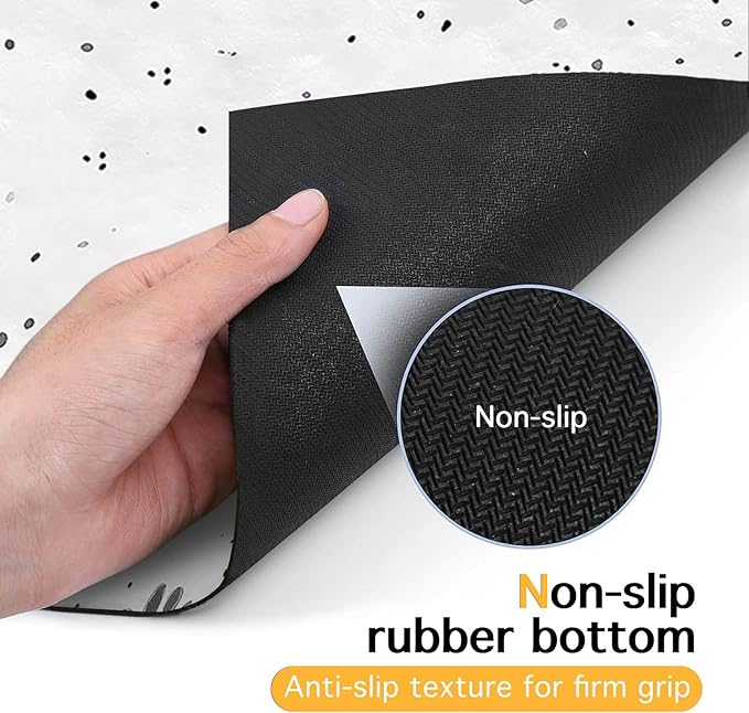 HOMETITUTE 24x16 inch Non Slip Dog Food Mat Pet Bowl Placemat for Food and Water Small Dog Bowl Mats Cat Food Mat Easy to Clean Feeding Mats for Small Pets Paw Print Design