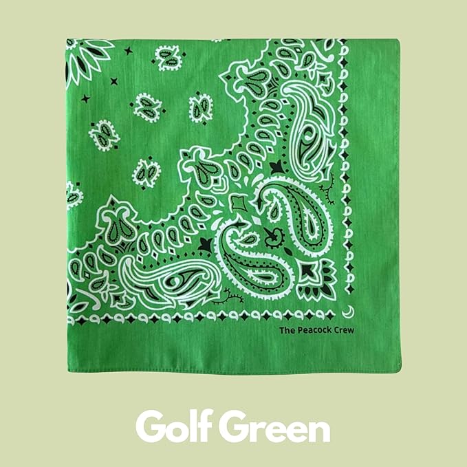 The Peacock Crew Premium Soft Cotton Bandanas Pack for Men and Women Paisley 22 x 22 inches