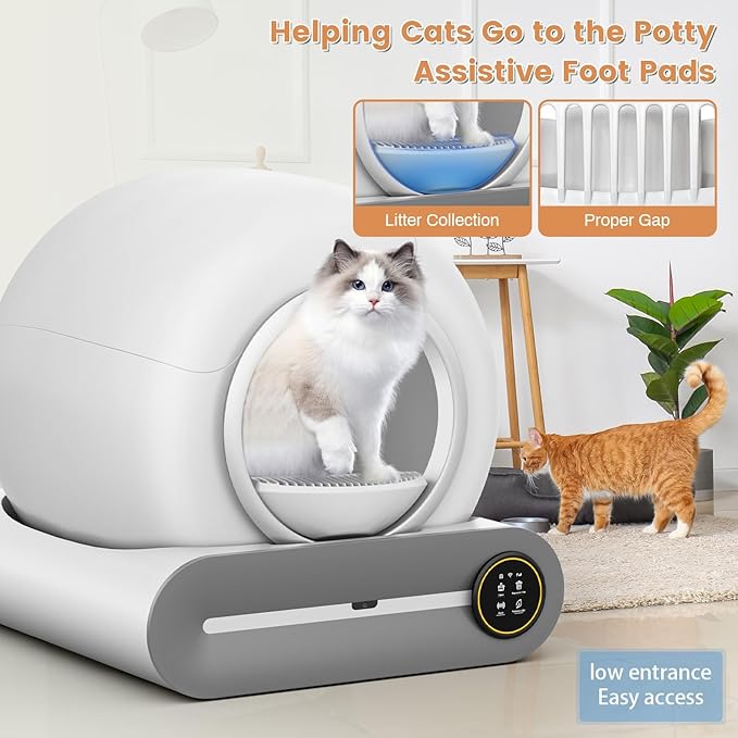 DuckSky Cat Foot Mat Replacement for Self Cleaning Cat Litter Box, White Ring Accessories[Please Check the Product Details to Confirm Your Model]