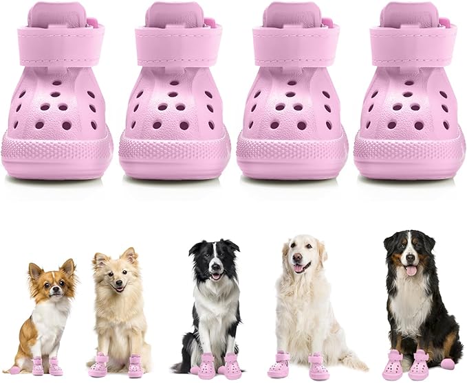 Nasjac Dog Shoes for Hot Pavement - Breathable Dog Sandals with Non Slip Soles & Reflective Straps, Easy ON & Off, Easy-Clean Summer Outdoor Pet Boots for Small Medium Large Dogs, PI, 10
