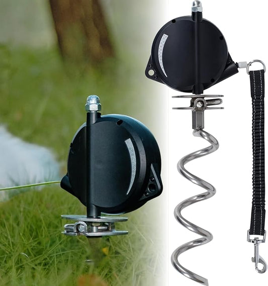 Heavy-Duty Retractable Dog Tie Out Cable: The Ultimate Dog Line for Outside – Super Strong Tie Out Retractable Cable for Dogs.