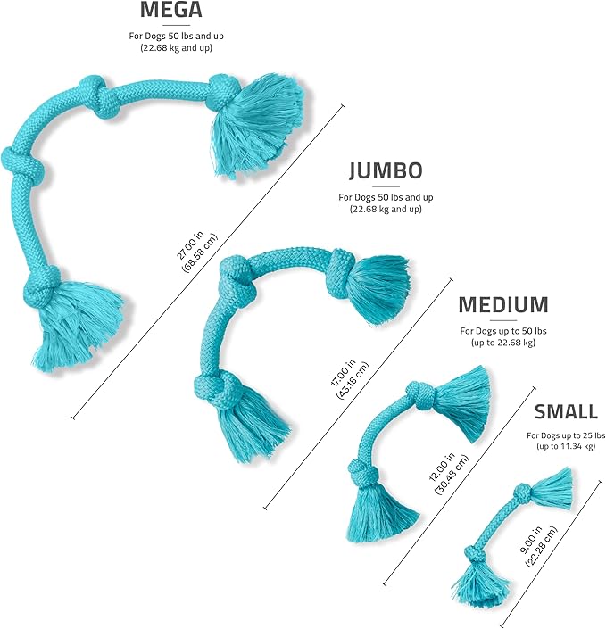 Playology Dog Toys | Dri-Tech Rope Tug of War Dog Toy for Tough Chewers | Peanut Butter Scented Small Tug Rope Toys for Dogs
