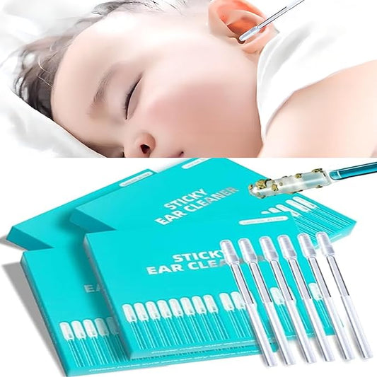 48 Pack Enhanced Adhesive Ear Digging Stick for Children's Safety Ear Cleaner for Adult Spiral Ear Wax Removal Ear Scoop Earwax Remover Tool with Dust Cover Packaging (S)