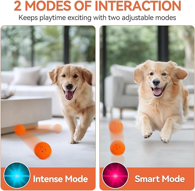 ALL FOR PAWS Interactive Dog Toy, Smart Dog Ball for Medium and Large Dogs, Automatic Moving, Bouncing and Rotating Ball Toy, ETPU Material, Motion-Activated and USB Rechargeable