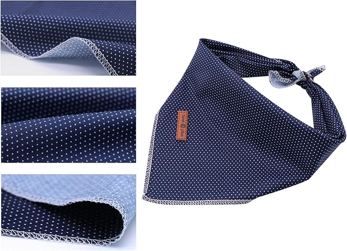 Lionet Paws Dog Bandana for Small Medium Large Dogs, Cat Kerchief Blue DOIT, Triangle Bibs Scarf for Girl or Boy