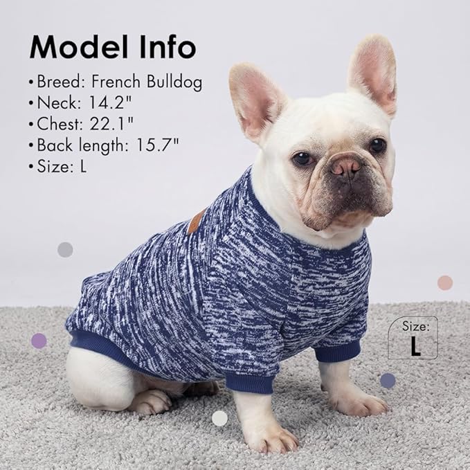 1 Pack Dog Sweaters for Small Dogs Girl Boy Winter Fleece Clothes Warm Soft Dog Sweatshirt Outfit for Dogs Cats Pet Apparel