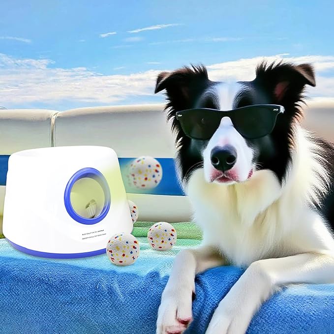 6 Pack Dog Balls, Specially Designed for Dogs that Like to chew, 2.2inch Stain-Resistant/Easy-Clean White Balls, Perfect for 2.2 Inch Automatic Dog Ball Launcher (ETPU Material)