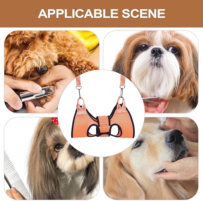 Dog Hammock – Comfortable Lift Harness with Secure Fit Design | Nail Cutting Support Sling for Grooming Bathing Restraint Scratch Control Veterinary Care Home Pet Maintenance Tool