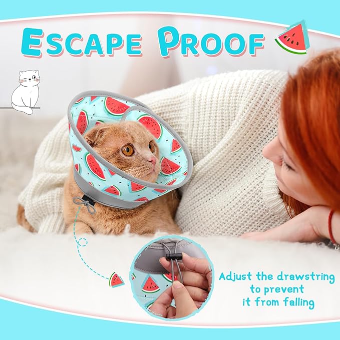 Cat Cone Collar Soft to Stop Licking, Adjustable, Foldable Lightweight Kitten Cones After Surgery Recovery for Cats & Kittens, Cat Cone Alternative, Easy Eating (Blue, M)