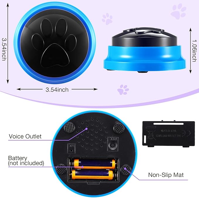 8 Pack Voice Recording Button, Recordable Dog Buttons for Communication Dog Talking Buttons Pet Training Buzzers for Dogs Cats, 30 Second Record and Playback, Christmas Funny Gift for Friend, 8 Colors
