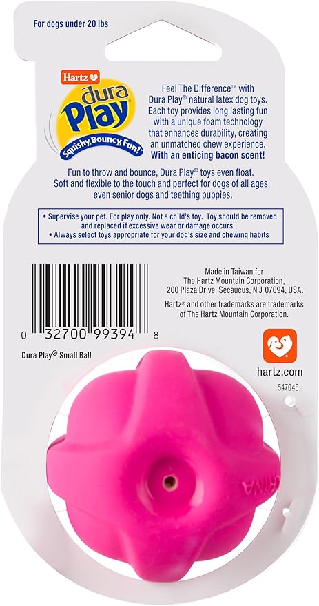 Hartz DuraPlay Bacon Scented Dog Toys, Small (Assorted Color) (Pack of 2)