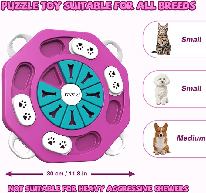 YINEYA Dog Puzzle Toy, Enrichment Toys for Dogs Training IQ & Treat Brain Games, Dog Toys to Keep Them Busy, Mental Stimulation for Dogs, Puppy Toy for Treat Dispensing, Puzzle for Small, Medium, Cats