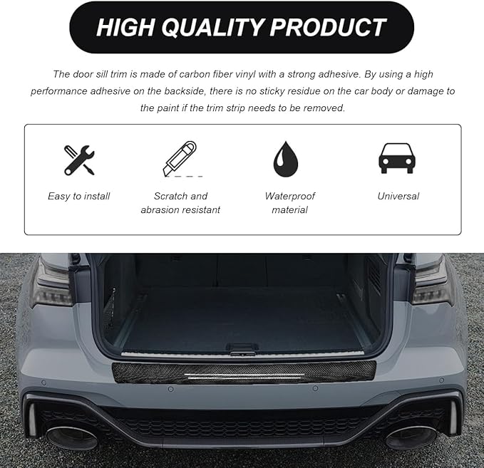 9 PCS Car Door Sill Protector, Waterproof Carbon Fiber Style Car Door Entry Guard Sill Protector, Anti-Scratch Door Threshold Strips Stickers for Most Vehicles, Car Accessories