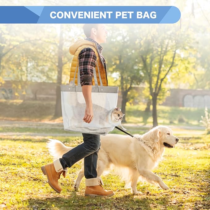 Soft Cat Tote Carrier, Breathable Mesh Pet Bag with Legs-Out Design, Foldable Cat Carrier for Walking, Suitable for Cats and Small Dogs up to 10 lbs Blue