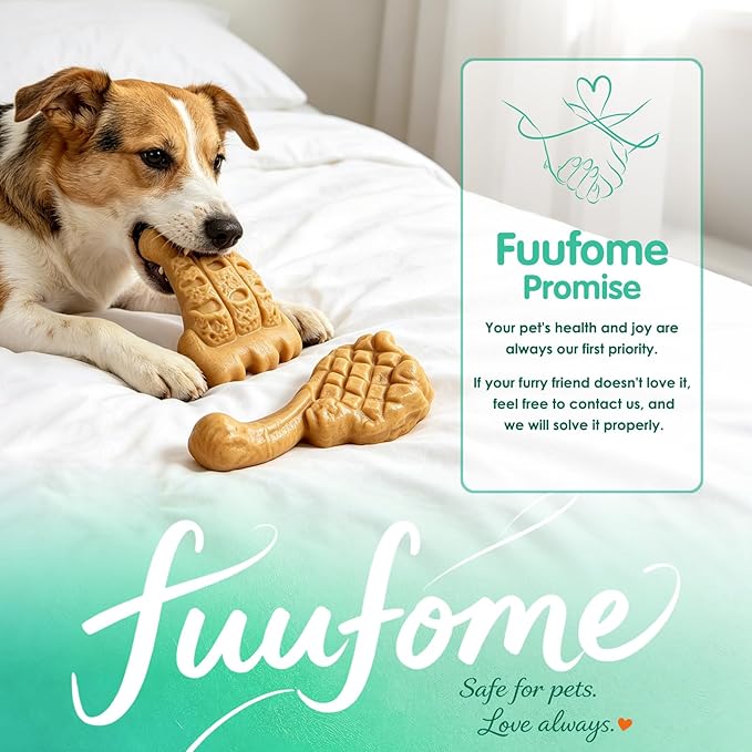 Fuufome Dog Chew Toys for Aggressive Chewers：2 Pack Indestructible Dog Toy for Large Breed- Tough Nylon Teething Toy to Keep Them Busy