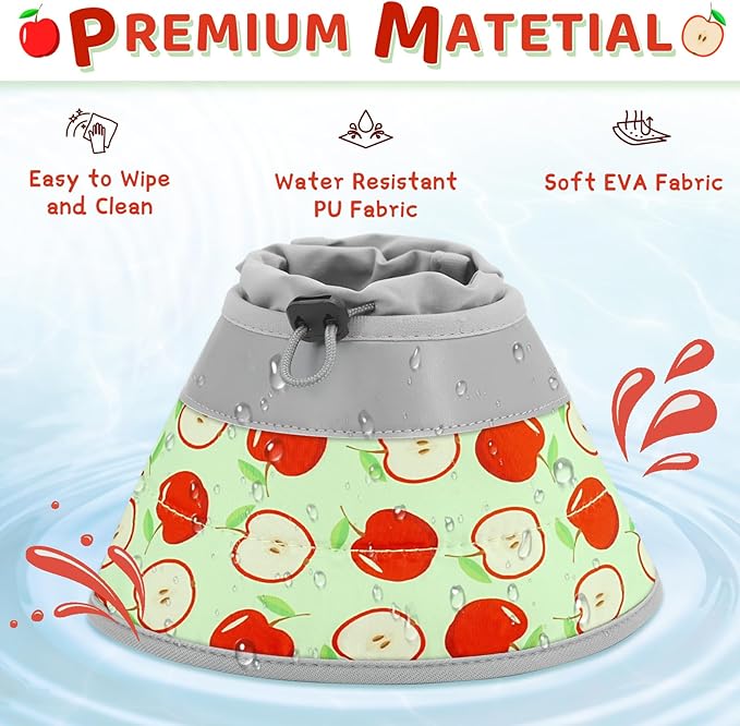 Cat Cone Collar Soft to Stop Licking, Adjustable, Foldable Lightweight Kitten Cones After Surgery Recovery for Cats & Kittens, Cat Cone Alternative, Easy Eating (AppleRed, S)