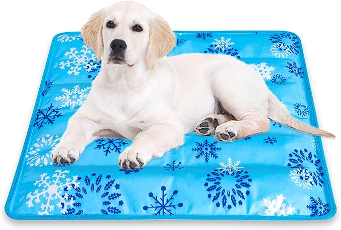 Dog Cooling Mat, Pet Washable Non-Toxic Summer Dogs Cats Cooling Pads Sleeping Kennel Mats Cool Ice Blanket for Indoor & Outdoor Dog Beach Essentials Gray 29.5 * 29.5IN