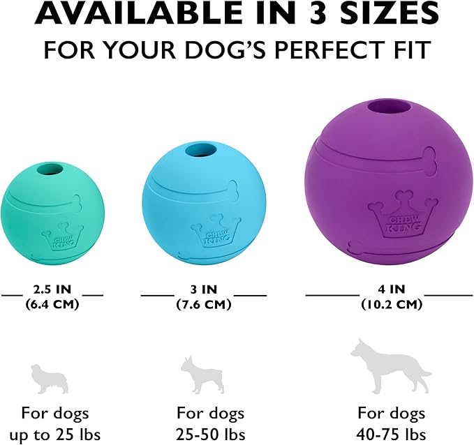 Chew King Fetch Balls Extremely Durable Natural Rubber Toy 2.5 inch, 8-pack (CM-0264-CS01)