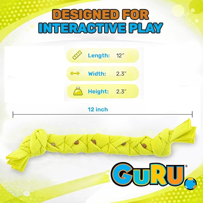 GURU Pet Squeaking Tennis Snuffle Rope Dog Toy with Braided Design - Snuffle Rope for Durable Play - Interactive Dog Toy with Squeakers & Treat Hiding for Stimulation - Dog Snuffle Toy for Active Pets
