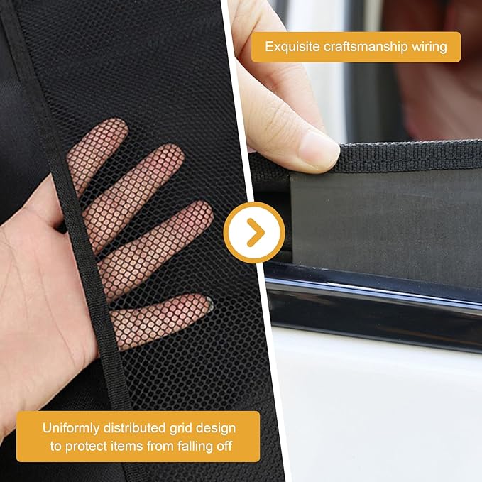 2 PCS Dog Car Door Protector, Scratch-resistant Car Door Protector Cover with Mesh Storage Pocket, Waterproof Oxford Cloth Pet Auto Doors Cover, Universal for Car SUV Truck (Black)
