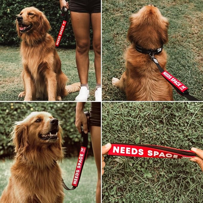 Tuff Pupper Waterproof Leash Sleeve | Fits Any Standard Size 1 Inch Wide Leash | Dual Sided Message | Durable Neoprene & Silicone | Odor & Stink Proof | Easy Secure On & Off (2 Pack, Needs Space)