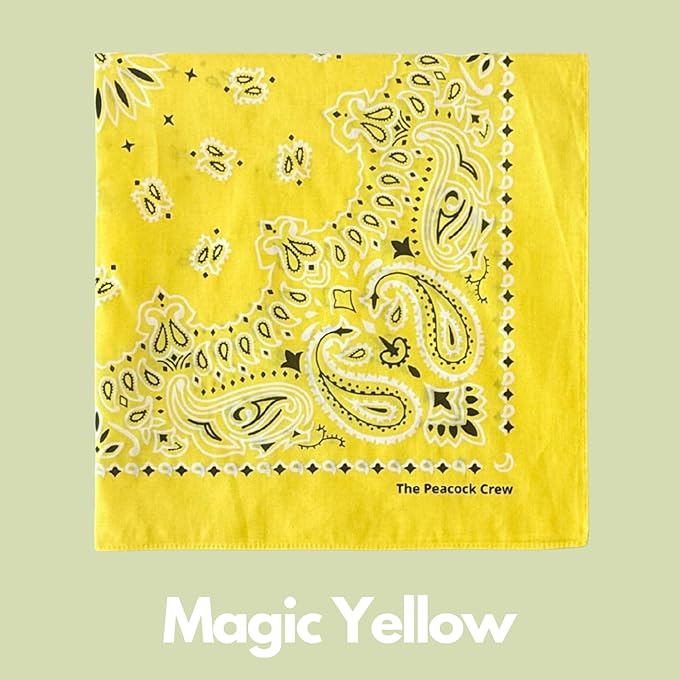 The Peacock Crew Premium Soft Cotton Bandanas Pack for Men and Women Paisley 22 x 22 inches