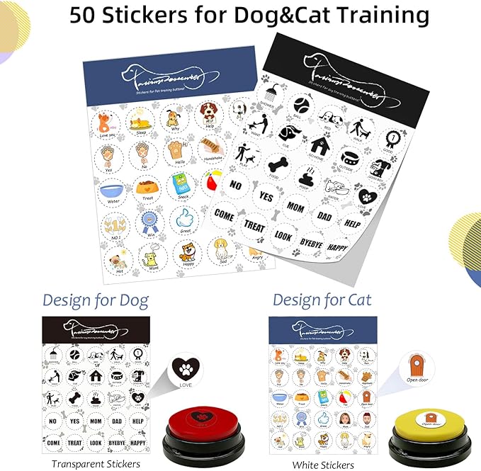 Set of 12 Colors Dog Buttons-Recordable Button-Voice Recording Button,Dog Buttons for Communication Pet Training Buzzer, 30 Second Record & Playback,Funny Gift for Study Office Home(12 Piece)