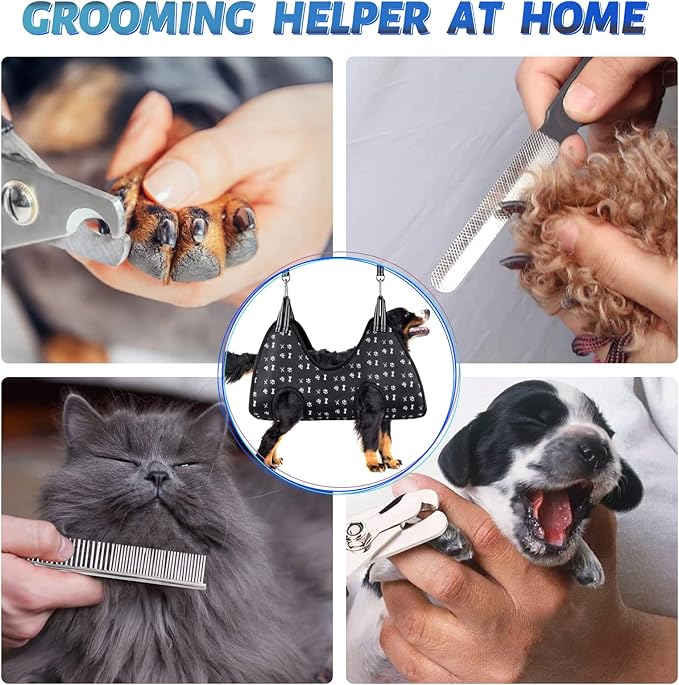 Ateson Pet Dog Grooming Hammock Harness for Nail Trimming (XXL 120lb), Dog Sling for Easy Clipping with Nail Clippers and File