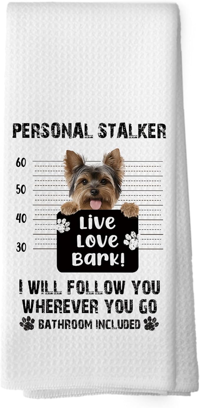Funny Yorkshire Terrier Kitchen Dish Towels, Yorkshire Terrier Gifts for Women, Yorkie Gifts, Gift for Dog Mom Dad Lovers Hand Towels Kitchen Tea Towel Decorations, 16x24inch