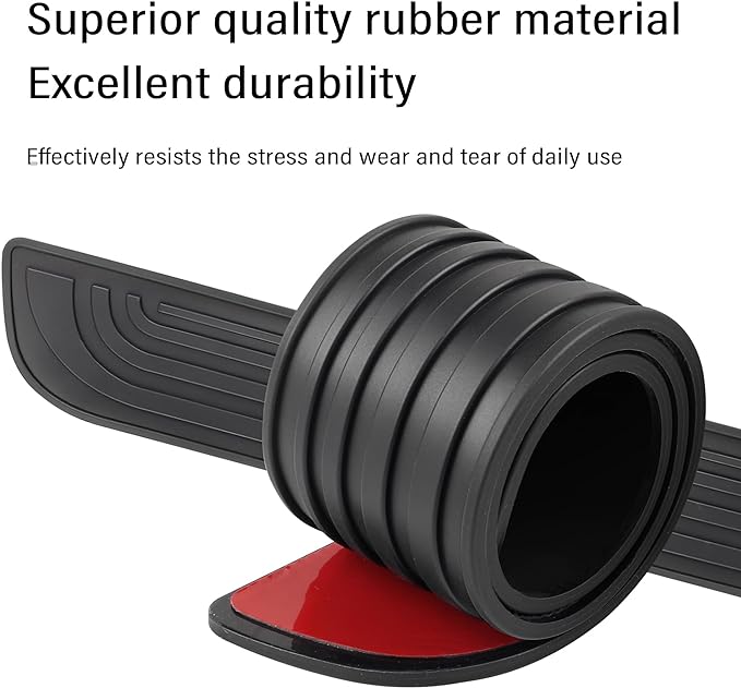 4PCS Car Door Sill Protector,Anti-Scratch Rubber Car Door Protector Edge Guards for Door Steps,Universal Waterproof Door Threshold Strips Exterior Accessories for Car Truck SUV (Black, Width 1.96")