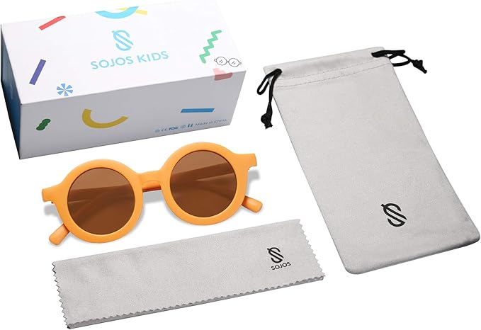 SOJOS Cute Round Polarized Sunglasses for Kids Girls Boys UV400 Protection De Sol Gafas Beach Holiday