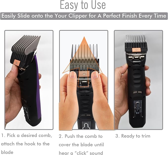 Professional A5-Style Animal Clipper Stainless Steel Color-Coded Snap-on Attachment Guard Guide Comb, 1/8"-1" Compatible with Wahl KM Series Oster A5 Andis Detachable Blade Pet Dog Groomers (#4-1/2")