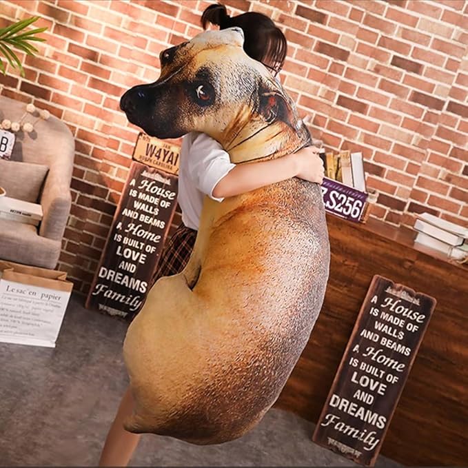Dog Pillow,3D Simulation Dog Shaped Pillow,19.7" Funny Shiba Inu Plush Pillows, Animal Chair Cushions for Home Decor (A)