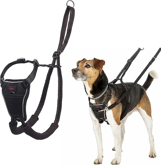 Halti No Pull Harness - Stop Your Dog Pulling on the Leash. Adjustable, Lightweight and Easy to Use. Reflective Dog Training Harness for Small Dogs (Size S, Black)