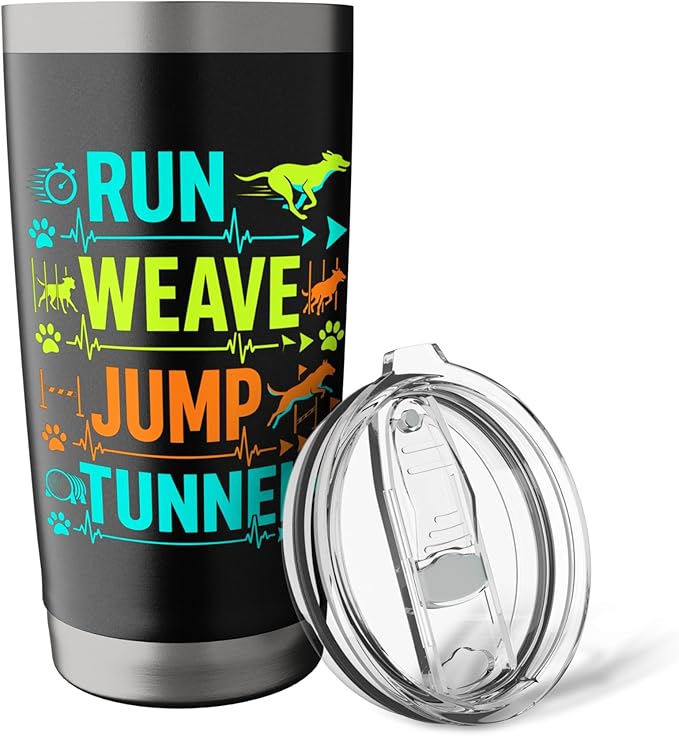 Run Weave Jump Tunnel Dog Agility Stainless Steel Insulated Tumbler