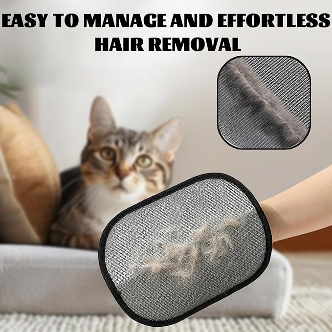 Pet Hair Removal Gloves, Pet Grooming Gloves, 2PCS Newly Upgraded Reusable Electrostatic, Gentle for Dogs & Cats Pet Hair Remover for Furniture, Carpet, Car Seat, Clothes (3PCS)
